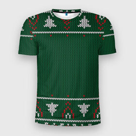 Мужская футболка 3D спортивная с принтом Ugly Sweater , 100% полиэстер с улучшенными характеристиками | приталенный силуэт, круглая горловина, широкие плечи, сужается к линии бедра | 