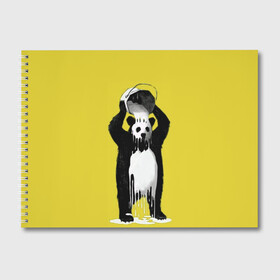 Альбом для рисования с принтом панда , 100% бумага
 | матовая бумага, плотность 200 мг. | Тематика изображения на принте: арт | краска | медведь | панда