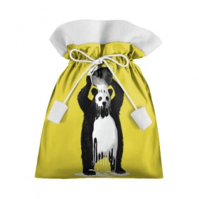 Подарочный 3D мешок с принтом панда , 100% полиэстер | Размер: 29*39 см | арт | краска | медведь | панда