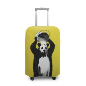 Чехол для чемодана 3D с принтом панда , 86% полиэфир, 14% спандекс | двустороннее нанесение принта, прорези для ручек и колес | арт | краска | медведь | панда