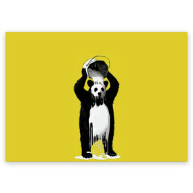 Поздравительная открытка с принтом панда , 100% бумага | плотность бумаги 280 г/м2, матовая, на обратной стороне линовка и место для марки
 | арт | краска | медведь | панда