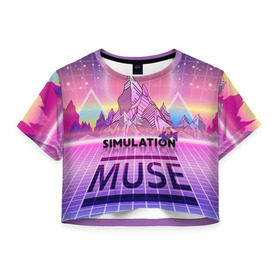 Женская футболка 3D укороченная с принтом Simulation Theory. Muse , 100% полиэстер | круглая горловина, длина футболки до линии талии, рукава с отворотами | matthew bellamy | muse | simulation theory | мьюз | мэт бэллами | мэтью беллами