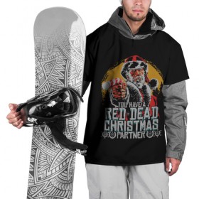 Накидка на куртку 3D с принтом Red Dead Christmas , 100% полиэстер |  | Тематика изображения на принте: christmas | dead | gamer | john | marston | new | rdr | red | redemption | rockstar | shooter | western | xmas | year | вестерн | джон | марстон | рождество | шутер
