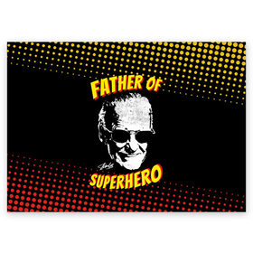 Поздравительная открытка с принтом Stan Lee: Father of Superhero , 100% бумага | плотность бумаги 280 г/м2, матовая, на обратной стороне линовка и место для марки
 | Тематика изображения на принте: avengers | father | hero | hulk | iron | lee | man | stan | stan lee | stanlee | superhero | thor | анти | герой | железный | комиксы | лии | мстители | отец | стен | стенли | стэн ли | супер | супергероев | тор | халк | человек
