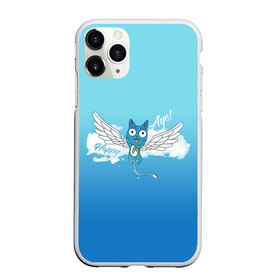 Чехол для iPhone 11 Pro матовый с принтом Happy Aye! (Fairy Tail) , Силикон |  | anime | blue | cat | fairy tail | happy | аниме | кот | кошка | синий | хвост феи | хэппи