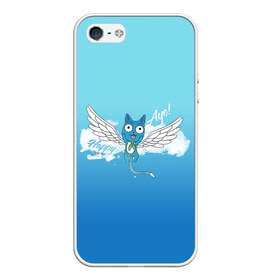 Чехол для iPhone 5/5S матовый с принтом Happy Aye! (Fairy Tail) , Силикон | Область печати: задняя сторона чехла, без боковых панелей | anime | blue | cat | fairy tail | happy | аниме | кот | кошка | синий | хвост феи | хэппи