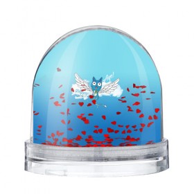 Водяной шар с принтом Happy Aye! (Fairy Tail) , Пластик | Изображение внутри шара печатается на глянцевой фотобумаге с двух сторон | anime | blue | cat | fairy tail | happy | аниме | кот | кошка | синий | хвост феи | хэппи