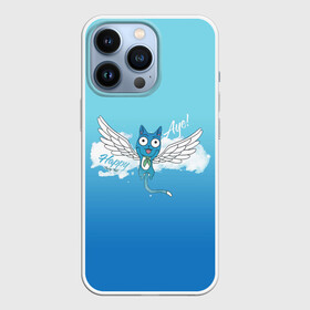 Чехол для iPhone 13 Pro с принтом Happy Aye (Fairy Tail) ,  |  | Тематика изображения на принте: anime | blue | cat | fairy tail | happy | аниме | кот | кошка | синий | хвост феи | хэппи