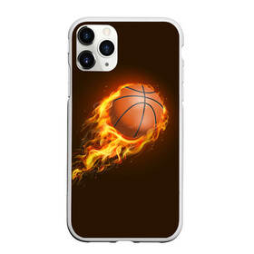 Чехол для iPhone 11 Pro матовый с принтом Баскетбол , Силикон |  | Тематика изображения на принте: баскетбол | мяч | огонь