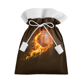 Подарочный 3D мешок с принтом Баскетбол , 100% полиэстер | Размер: 29*39 см | баскетбол | мяч | огонь
