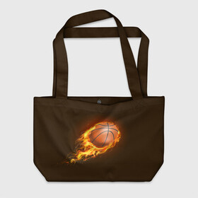 Пляжная сумка 3D с принтом Баскетбол , 100% полиэстер | застегивается на металлическую кнопку; внутренний карман застегивается на молнию. Стенки укреплены специальным мягким материалом, чтобы защитить содержимое от несильных ударов
 | баскетбол | мяч | огонь