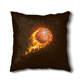 Подушка 3D с принтом Баскетбол , наволочка – 100% полиэстер, наполнитель – холлофайбер (легкий наполнитель, не вызывает аллергию). | состоит из подушки и наволочки. Наволочка на молнии, легко снимается для стирки | Тематика изображения на принте: баскетбол | мяч | огонь