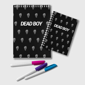 Блокнот с принтом Bones Deadboy , 100% бумага | 48 листов, плотность листов — 60 г/м2, плотность картонной обложки — 250 г/м2. Листы скреплены удобной пружинной спиралью. Цвет линий — светло-серый
 | Тематика изображения на принте: bones | boy | dead | deadboy | elmo | hdmi | hip | hop | kennedy | metal | rap | rapper | scream | sesh | seshollowaterboyz | skull | team | кеннеди | кости | костя | метал | рэп | рэпер | сеш | скрим | сэш | хип | хоп | череп | элмо