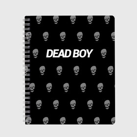 Тетрадь с принтом Bones Deadboy , 100% бумага | 48 листов, плотность листов — 60 г/м2, плотность картонной обложки — 250 г/м2. Листы скреплены сбоку удобной пружинной спиралью. Уголки страниц и обложки скругленные. Цвет линий — светло-серый
 | bones | boy | dead | deadboy | elmo | hdmi | hip | hop | kennedy | metal | rap | rapper | scream | sesh | seshollowaterboyz | skull | team | кеннеди | кости | костя | метал | рэп | рэпер | сеш | скрим | сэш | хип | хоп | череп | элмо