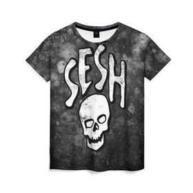 Женская футболка 3D с принтом SESH Team (Bones) , 100% полиэфир ( синтетическое хлопкоподобное полотно) | прямой крой, круглый вырез горловины, длина до линии бедер | bones | boy | dead | deadboy | elmo | hdmi | hip | hop | kennedy | metal | rap | rapper | scream | sesh | seshollowaterboyz | skull | team | кеннеди | кости | костя | метал | рэп | рэпер | сеш | скрим | сэш | хип | хоп | череп | элмо