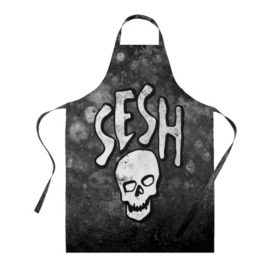 Фартук 3D с принтом SESH Team (Bones) , 100% полиэстер | общий размер — 65 х 85 см, ширина нагрудника — 26 см, горловина — 53 см, длина завязок — 54 см, общий обхват в поясе — 173 см. Принт на завязках и на горловине наносится с двух сторон, на основной части фартука — только с внешней стороны | bones | boy | dead | deadboy | elmo | hdmi | hip | hop | kennedy | metal | rap | rapper | scream | sesh | seshollowaterboyz | skull | team | кеннеди | кости | костя | метал | рэп | рэпер | сеш | скрим | сэш | хип | хоп | череп | элмо