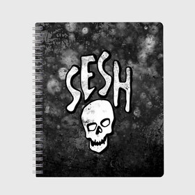 Тетрадь с принтом SESH Team (Bones) , 100% бумага | 48 листов, плотность листов — 60 г/м2, плотность картонной обложки — 250 г/м2. Листы скреплены сбоку удобной пружинной спиралью. Уголки страниц и обложки скругленные. Цвет линий — светло-серый
 | bones | boy | dead | deadboy | elmo | hdmi | hip | hop | kennedy | metal | rap | rapper | scream | sesh | seshollowaterboyz | skull | team | кеннеди | кости | костя | метал | рэп | рэпер | сеш | скрим | сэш | хип | хоп | череп | элмо