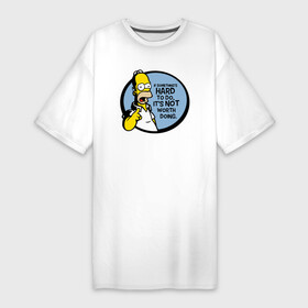 Платье-футболка хлопок с принтом Гомер Симпсон ,  |  | homer simpson | simpsons | the simpsons | гомер | гомер симпсон | мульт | мультфильмы | приколы | прикольные | симпcоны | симпсон