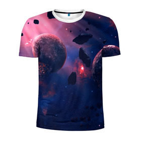 Мужская футболка 3D спортивная с принтом КОСМОС , 100% полиэстер с улучшенными характеристиками | приталенный силуэт, круглая горловина, широкие плечи, сужается к линии бедра | Тематика изображения на принте: galaxy | nebula | space | star | абстракция | вселенная | галактика | звезда | звезды | космический | планеты