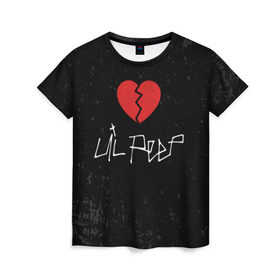 Женская футболка 3D с принтом Lil Peep Broken Heart , 100% полиэфир ( синтетическое хлопкоподобное полотно) | прямой крой, круглый вырез горловины, длина до линии бедер | broken | dead | heart | lil | lil peep | lilpeep | music | peep | pump | rap | rapper | red | rip | густав | красное | лил | лил пип | лилпип | мертв | память | пип | разбитое | рип | рэп | рэпер | сердечко | сердце | умер | эмо
