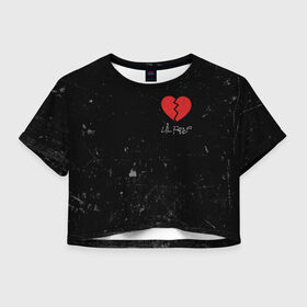 Женская футболка 3D укороченная с принтом Lil Peep Broken Heart , 100% полиэстер | круглая горловина, длина футболки до линии талии, рукава с отворотами | broken | dead | heart | lil | lil peep | lilpeep | music | peep | pump | rap | rapper | red | rip | густав | красное | лил | лил пип | лилпип | мертв | память | пип | разбитое | рип | рэп | рэпер | сердечко | сердце | умер | эмо