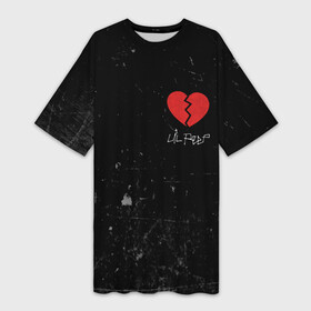 Платье-футболка 3D с принтом Lil Peep Broken Heart ,  |  | Тематика изображения на принте: broken | dead | heart | lil | lil peep | lilpeep | music | peep | pump | rap | rapper | red | rip | густав | красное | лил | лил пип | лилпип | мертв | память | пип | разбитое | рип | рэп | рэпер | сердечко | сердце | умер | эмо