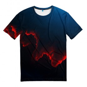 Мужская футболка 3D с принтом Космический закат , 100% полиэфир | прямой крой, круглый вырез горловины, длина до линии бедер | Тематика изображения на принте: galaxy | nebula | space | star | абстракция | вселенная | галактика | звезда | звезды | космический | планеты