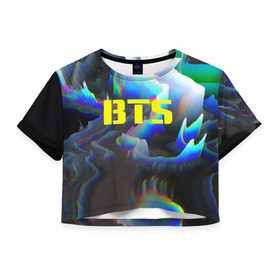 Женская футболка 3D укороченная с принтом BTS , 100% полиэстер | круглая горловина, длина футболки до линии талии, рукава с отворотами | bangtan boys | music | бангтан бойс | бтс | корея | музыка | парни | поп музыка