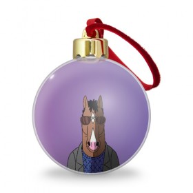 Ёлочный шар с принтом БоДжек , Пластик | Диаметр: 77 мм | bojack | horseman | боджек | конь | очки