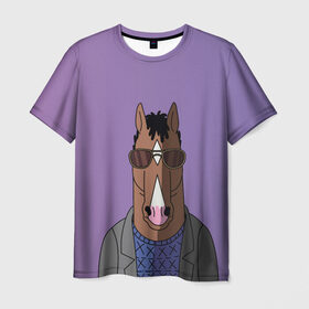 Мужская футболка 3D с принтом БоДжек , 100% полиэфир | прямой крой, круглый вырез горловины, длина до линии бедер | bojack | horseman | боджек | конь | очки