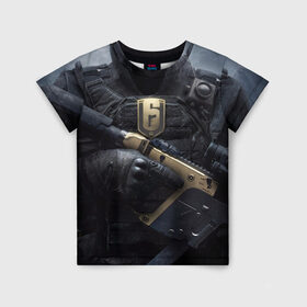 Детская футболка 3D с принтом Rainbow Six: Siege , 100% гипоаллергенный полиэфир | прямой крой, круглый вырез горловины, длина до линии бедер, чуть спущенное плечо, ткань немного тянется | pvp | воин | герой | дым | огонь | оружия | пламя | призрак | снайпер | сражения | тактический | туман | шутер