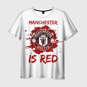 Мужская футболка 3D с принтом Манчестер Юнайтед , 100% полиэфир | прямой крой, круглый вырез горловины, длина до линии бедер | manchester | manchester united | mufc | red devils | красные дьяволы | манчестер | манчестер юнайтед | фанатская | футбольная | футбольный клуб | юнайтед