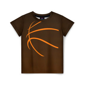 Детская футболка 3D с принтом Баскетболист , 100% гипоаллергенный полиэфир | прямой крой, круглый вырез горловины, длина до линии бедер, чуть спущенное плечо, ткань немного тянется | Тематика изображения на принте: баскетбол | баскетболист | мяч баскетбольный