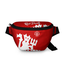 Поясная сумка 3D с принтом Манчестер Юнайтед , 100% полиэстер | плотная ткань, ремень с регулируемой длиной, внутри несколько карманов для мелочей, основное отделение и карман с обратной стороны сумки застегиваются на молнию | manchester | manchester united | mufc | red devils | клубная | красные дьяволы | манчестер | манчестер юнайтед | фанатская | футбольная | футбольный клуб | юнайтед