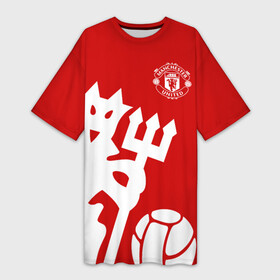 Платье-футболка 3D с принтом Манчестер Юнайтед ,  |  | Тематика изображения на принте: manchester | manchester united | mufc | red devils | клубная | красные дьяволы | манчестер | манчестер юнайтед | фанатская | футбольная | футбольный клуб | юнайтед