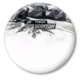 Значок с принтом Forza Horizon ,  металл | круглая форма, металлическая застежка в виде булавки | Тематика изображения на принте: games | playground | авто | гонки | горизонт | машины | сила | фестиваль | форза | хоризон