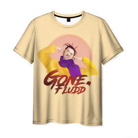 Мужская футболка 3D с принтом Gone.Fludd , 100% полиэфир | прямой крой, круглый вырез горловины, длина до линии бедер | flad | fludd | gon | gone | в шарфе | гон | гоне | дреды | новая школа | флад | фладд | чуитс | швепс