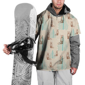 Накидка на куртку 3D с принтом Лисички , 100% полиэстер |  | fox | snow | winter | елка | зима | лес | лиса | лисичка | лисички | лисы | снег