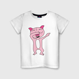 Детская футболка хлопок с принтом DAB Pig , 100% хлопок | круглый вырез горловины, полуприлегающий силуэт, длина до линии бедер | 