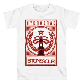 Мужская футболка хлопок с принтом Stone Sour - Hydrograd , 100% хлопок | прямой крой, круглый вырез горловины, длина до линии бедер, слегка спущенное плечо. | corey taylor | fabuless | hydrograd | metal | rock | slipknot | song3 | stone sour | метал | рок