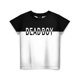Детская футболка 3D с принтом DEAD BOY   BONES , 100% гипоаллергенный полиэфир | прямой крой, круглый вырез горловины, длина до линии бедер, чуть спущенное плечо, ткань немного тянется | bones | cloudrap | dead | deadboy | logo | music | rap | sesh | боунс | клаудреп | кости | лого | музыка | реп