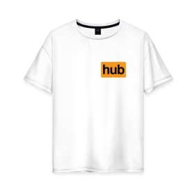 Женская футболка хлопок Oversize с принтом PornHub , 100% хлопок | свободный крой, круглый ворот, спущенный рукав, длина до линии бедер
 | brazzers | браззерс