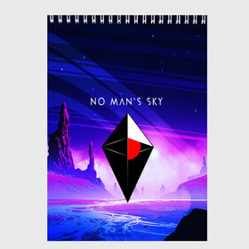 Скетчбук с принтом NO MANS SKY 2019 , 100% бумага
 | 48 листов, плотность листов — 100 г/м2, плотность картонной обложки — 250 г/м2. Листы скреплены сверху удобной пружинной спиралью | Тематика изображения на принте: game | hill | hills | mounatin | mounatins | nms | no mans sky | planet | rock | rocks | sky | snow | space | winter | игры | планеты