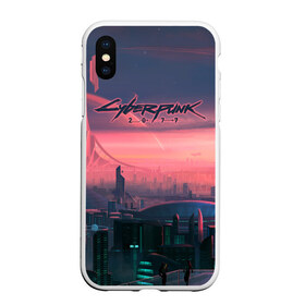 Чехол для iPhone XS Max матовый с принтом Cyberpunk 2077 , Силикон | Область печати: задняя сторона чехла, без боковых панелей | Тематика изображения на принте: action | rpg | solo | techie | киберпанк | найт сити | нетраннер | соло | технарь