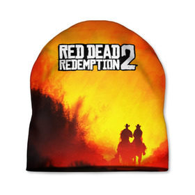 Шапка 3D с принтом red dead redemption 2 , 100% полиэстер | универсальный размер, печать по всей поверхности изделия | game | red dead | red dead redemption 2 | redemption 2 | rockstar games | бандиты | дикий запад | игры | ковбои | оружие
