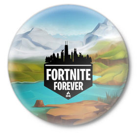 Значок с принтом Fortnite Forever ,  металл | круглая форма, металлическая застежка в виде булавки | battle royale | fortnite | fortnite battle royale | futuresynth | game | outrun | retrowave | synth | synthwave | игры | ретровейв | синтвейв | фортнайт