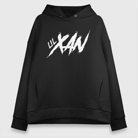 Женское худи Oversize хлопок с принтом Lil Xan_2 , френч-терри — 70% хлопок, 30% полиэстер. Мягкий теплый начес внутри —100% хлопок | боковые карманы, эластичные манжеты и нижняя кромка, капюшон на магнитной кнопке | lil xan | лил зан