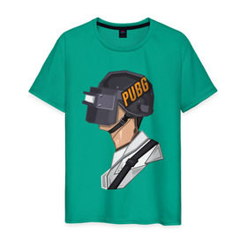 Мужская футболка хлопок с принтом PUBG minimal , 100% хлопок | прямой крой, круглый вырез горловины, длина до линии бедер, слегка спущенное плечо. | fortnite | gaming | minimal | pubg | pubgfunny | pubgmeme | pubgmemes | pubgmobile | pubgxbox | минимализм | пубг
