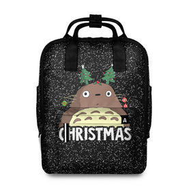 Женский рюкзак 3D с принтом Totoro Christmas , 100% полиэстер | лямки с регулируемой длиной, сверху ручки, чтобы рюкзак нести как сумку. Основное отделение закрывается на молнию, как и внешний карман. Внутри два дополнительных кармана, один из которых закрывается на молнию. По бокам два дополнительных кармашка, куда поместится маленькая бутылочка
 | Тематика изображения на принте: anime | christmas | moon | myneighbortotoro | night | totoro | xmas | аниме | канта | кодомо | котобус | кусакабэ | мэй | рождество | сусуватари | тацуо | тоторо | хаяомиядзаки | ясуко