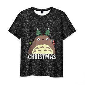 Мужская футболка 3D с принтом Totoro Christmas , 100% полиэфир | прямой крой, круглый вырез горловины, длина до линии бедер | Тематика изображения на принте: anime | christmas | moon | myneighbortotoro | night | totoro | xmas | аниме | канта | кодомо | котобус | кусакабэ | мэй | рождество | сусуватари | тацуо | тоторо | хаяомиядзаки | ясуко